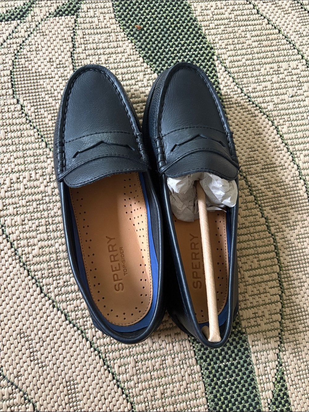 Sperry Navy Leather Penny Loafers for Women